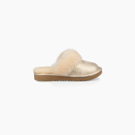 UGG Cozy II Metallic Gold Slippers for Kids (ACRU85219)